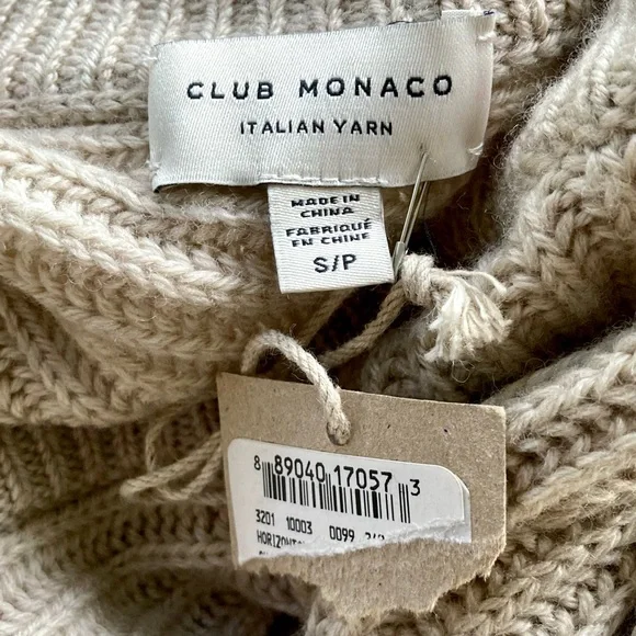 NWT Club Monaco 100% merino wool horizontal shaker ribbed crewneck sweater. 🤎 - Picture 7 of 8